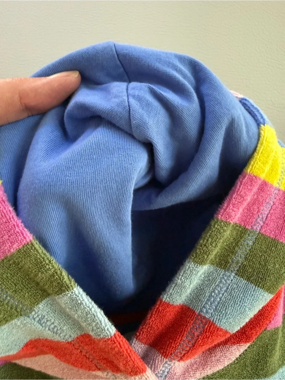 Mini Boden Towelling Terry Hooded Swim Coverup Girls 2-3Y Multicolor Stripe